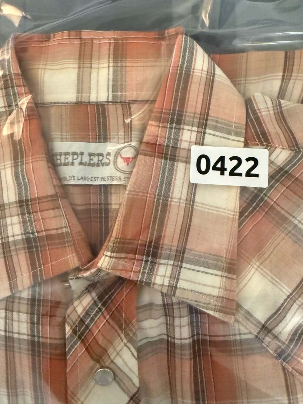 Vintage Sheplers Western Wear Plaid Short Sleeve Pearl Snap Shirt - Picture 7 of 7